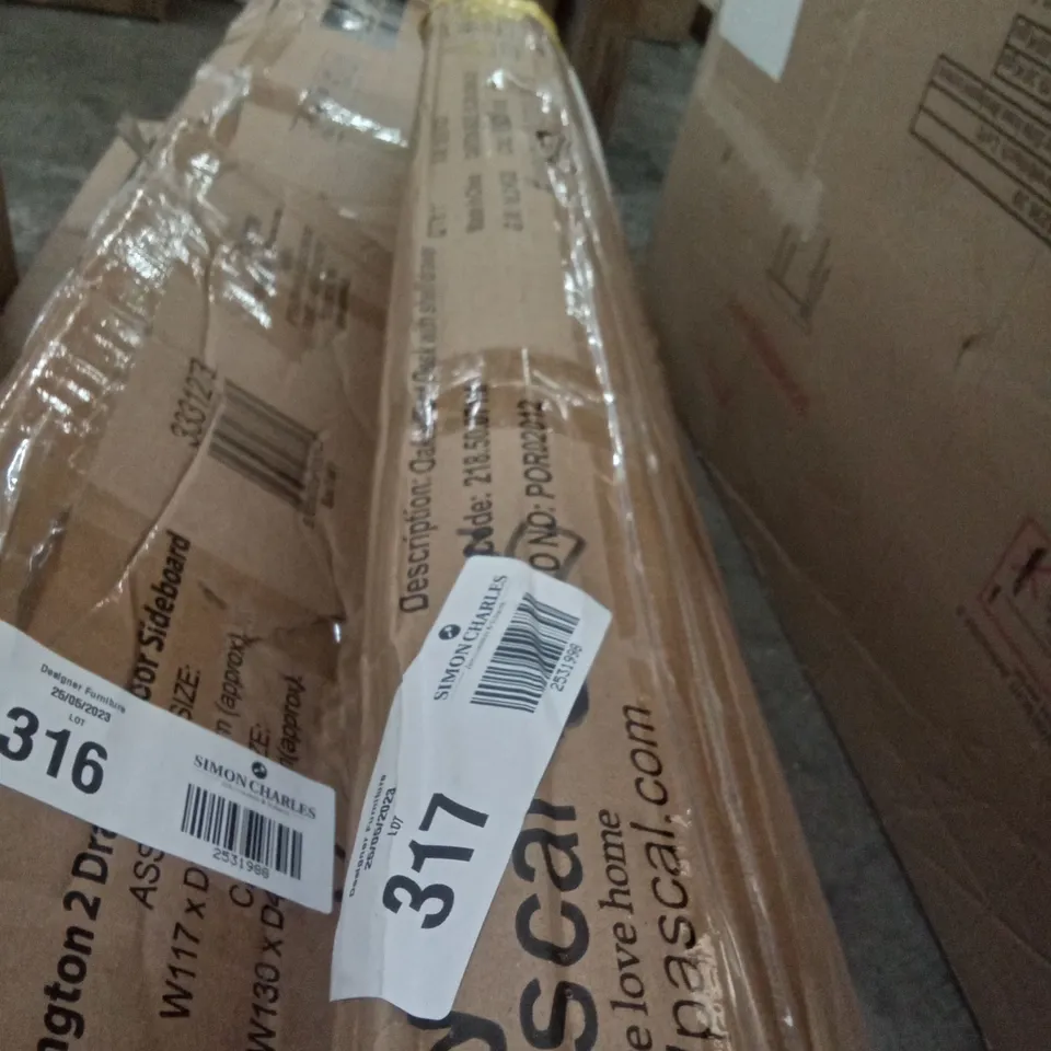 BOXED OAK EFFECT DESK WITH DESK/DRAW 