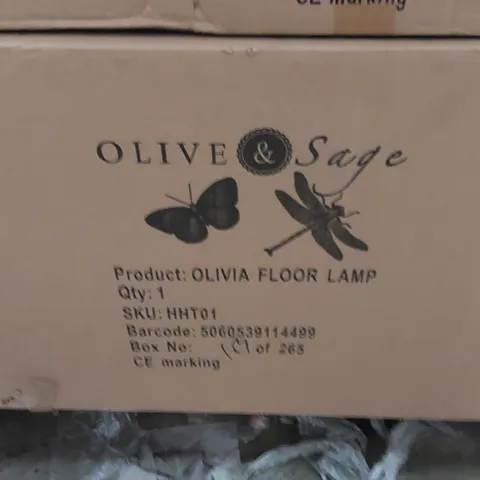 BOXED OLIVE & SAGE OLIVIA FLOOR LAMP (1 BOX)