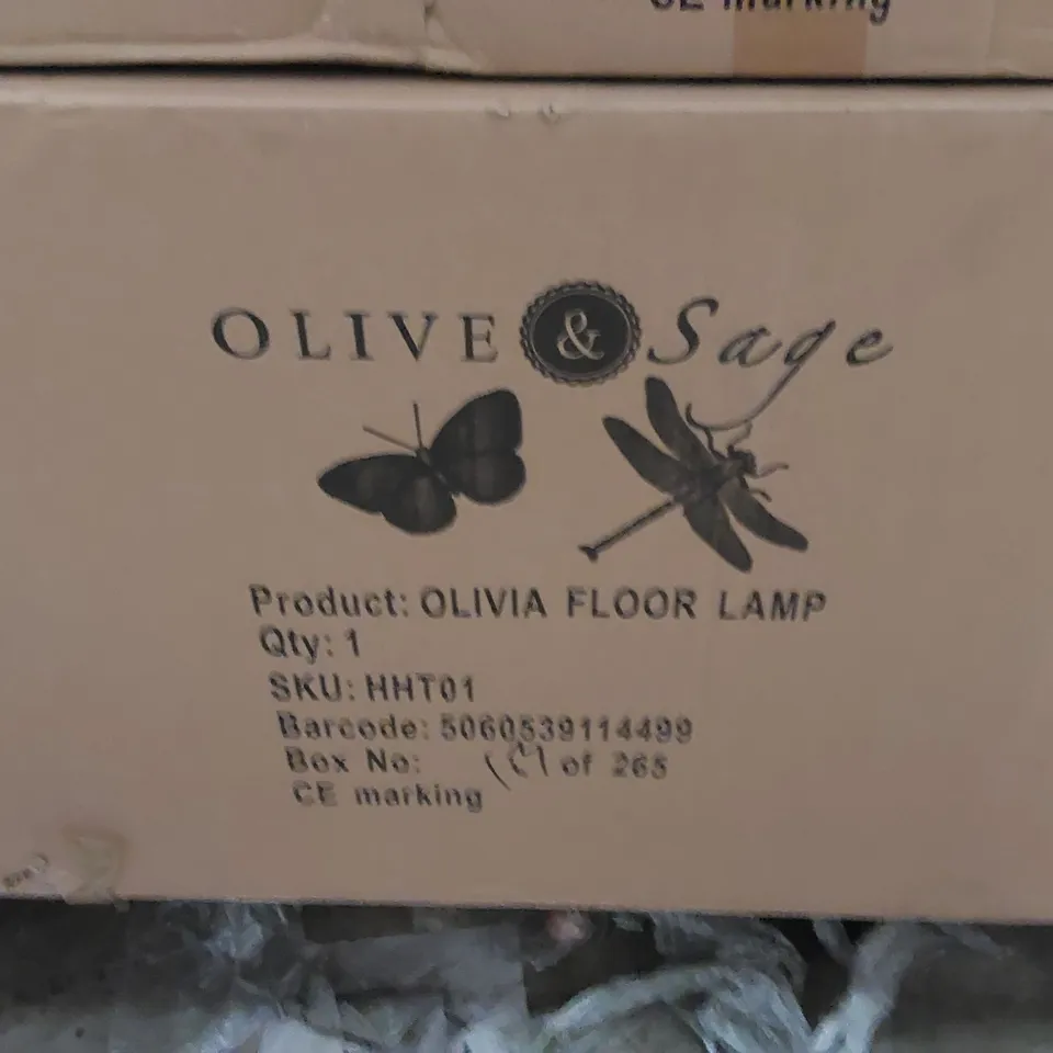 BOXED OLIVE & SAGE OLIVIA FLOOR LAMP (1 BOX)