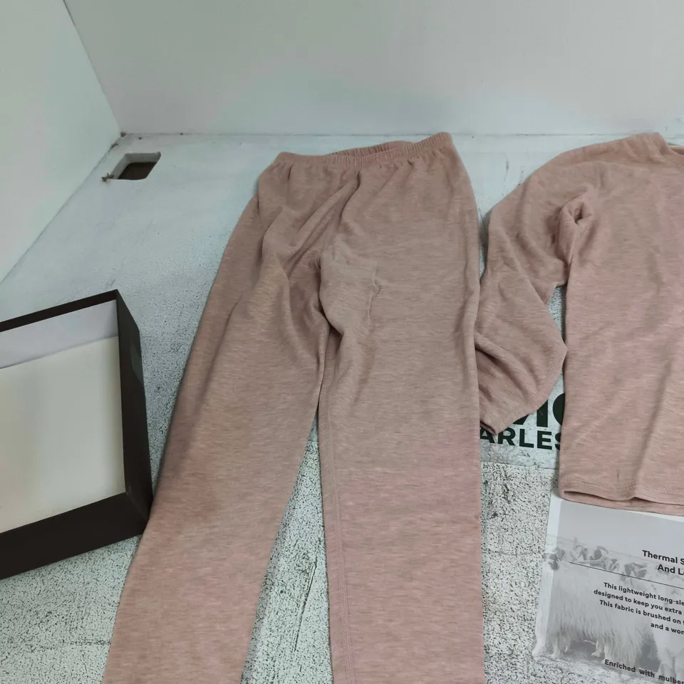VALISSIÉRE WOMEN'S THERMAL SCOOP NECK TOP & LEGGING SET – PINK, SIZE L