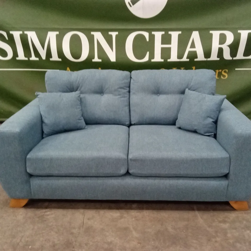 PRENT FABRIC 2 SEATER SOFA - TEAL RRP £799