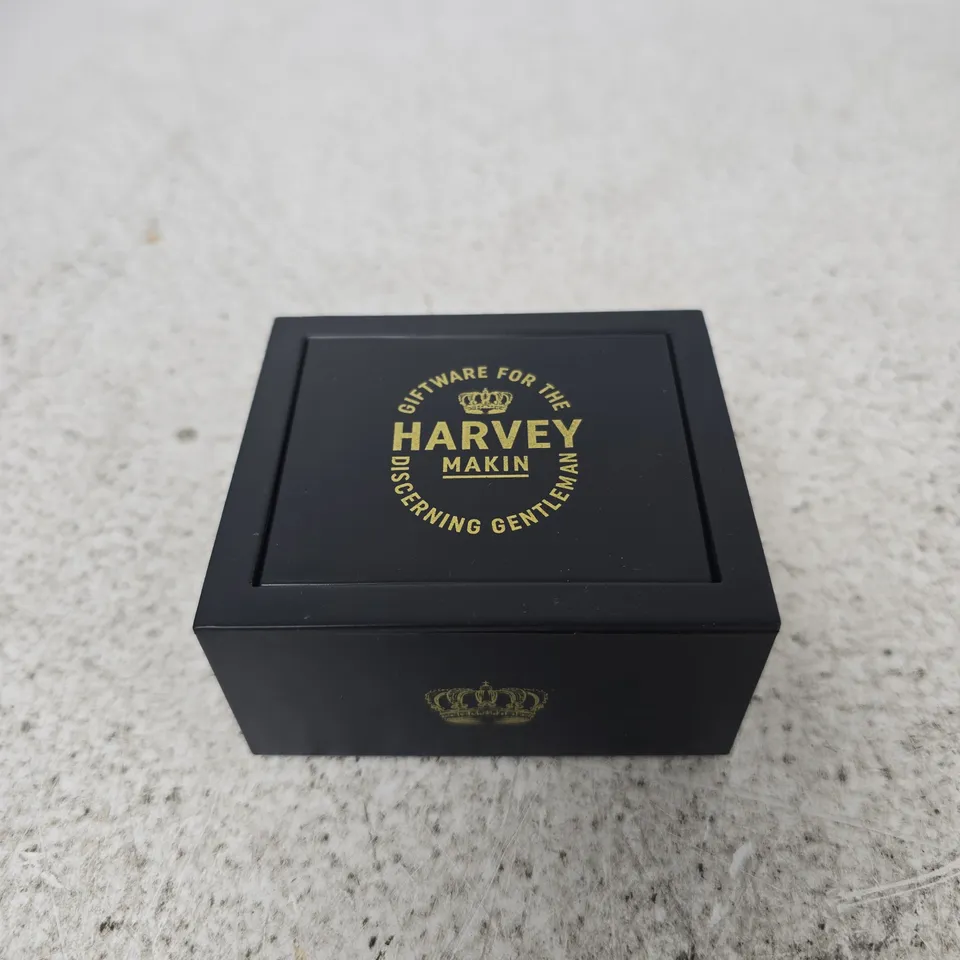 HARVEY MAKIN CUFFLINKS IN BLACK PRESENTATION BOX