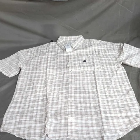 HOLLISTER BAGGY FIT PLAID SHORT SLEEVE SHIRT β BROWN, SIZE M