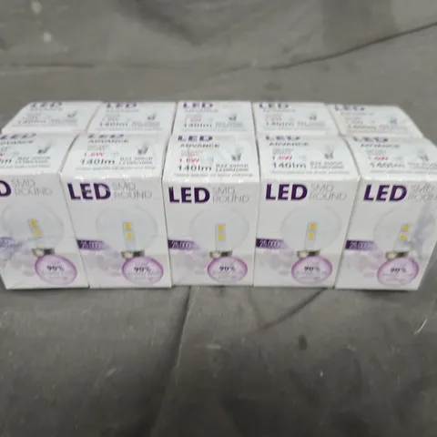 APPROXIMATELY 80 BOXED LED SMD ROUND 3000K BULBS 