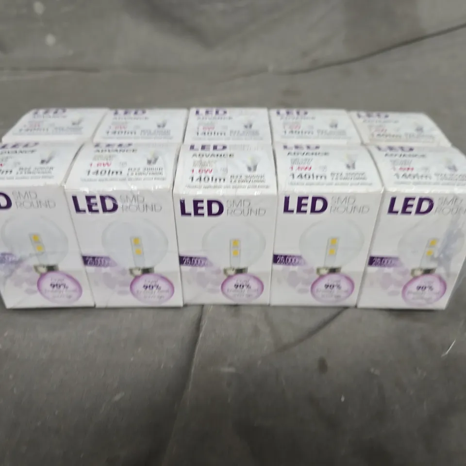APPROXIMATELY 80 BOXED LED SMD ROUND 3000K BULBS 