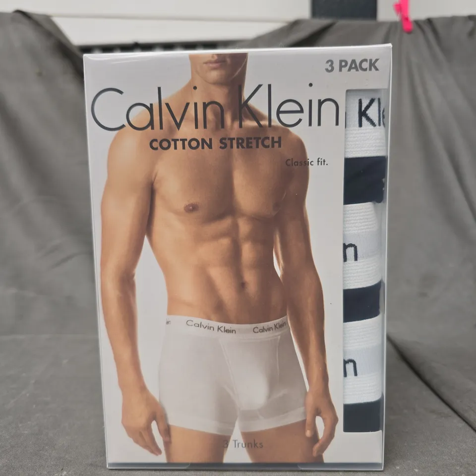 BOXED CALVIN KLEIN COTTON STRETCH TRUNKS - X3 - SIZE M