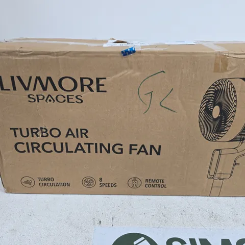 LIVMORE SPACES TURBO AIR CIRCULATING FAN – BOXED