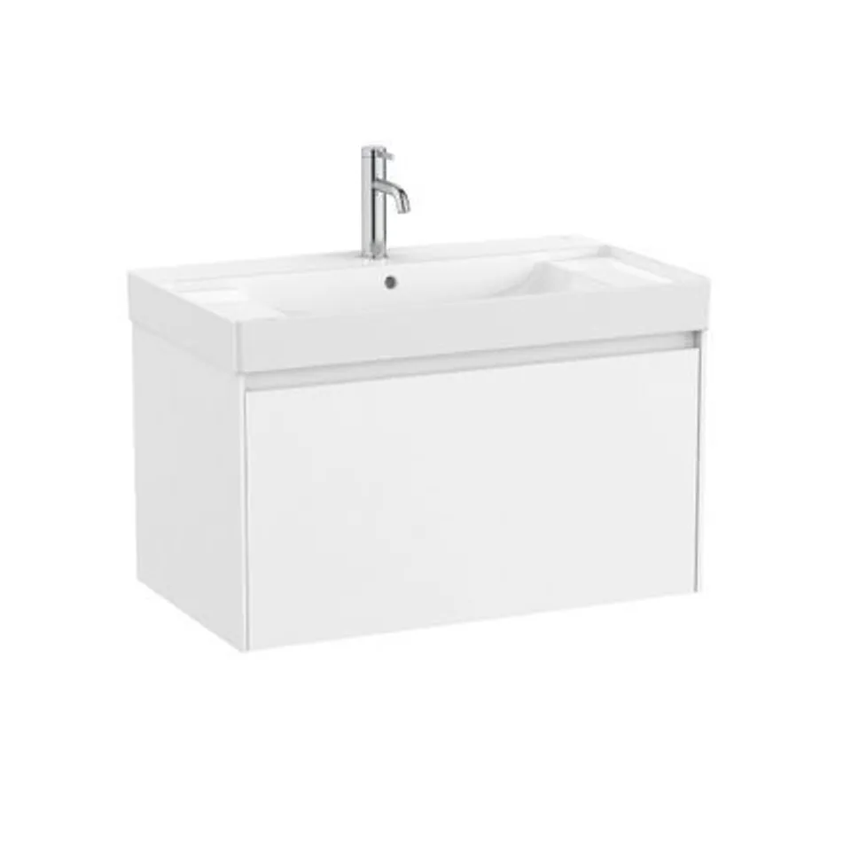 BRAND NEW BOXED ROCA ONA VANITY UNIT WITH 1 DRAWER 785(W) X 450(D) X 425(H)MM MATT WHITE A857607509