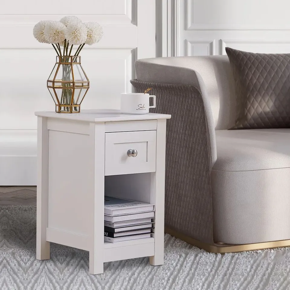 BOXED ROPER 28CM W MANUFACTURED WOOD BEDSIDE TABLE (1 BOX)