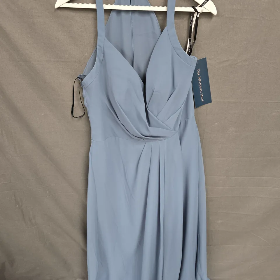 BLUESTONE SLEEVELESS BRIDESMAID DRESS - SIZE 16