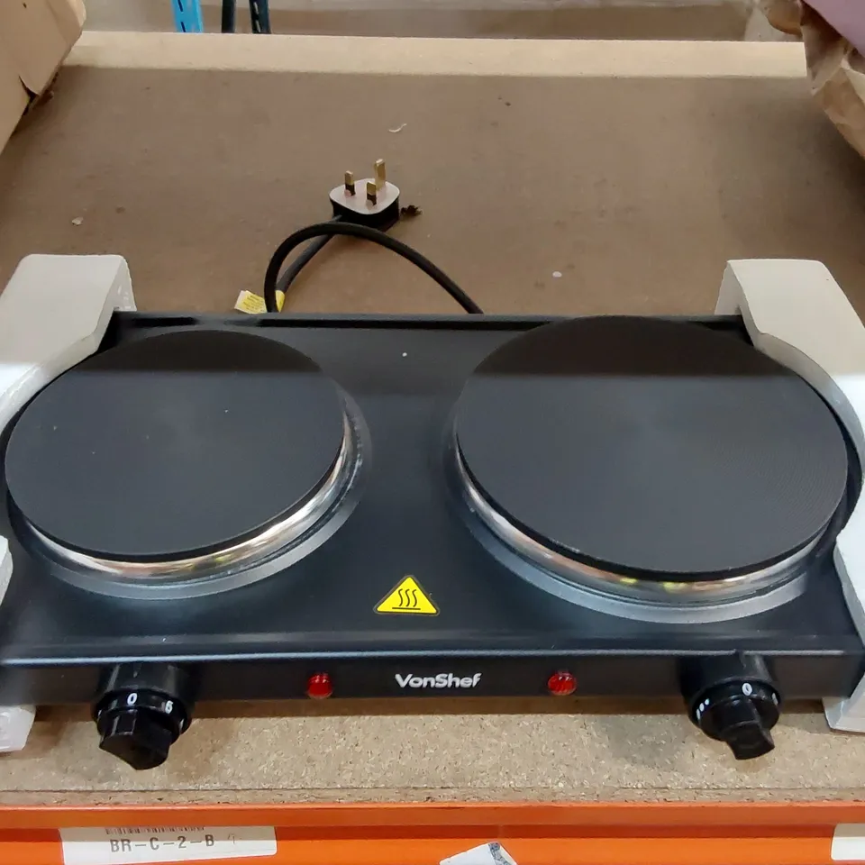 BOXED VONSHEF 2500W ELECTRIC DOUBLE HOT PLATE (1 BOX)