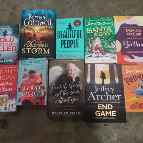 PALLET CONTAINING ASSORTED BOOKS INCLUDING SHARPE'S STORM, SANTA & SON, BEAUTIFUL PEOPLE, ROBODOG & COLD BLOODED KILLER