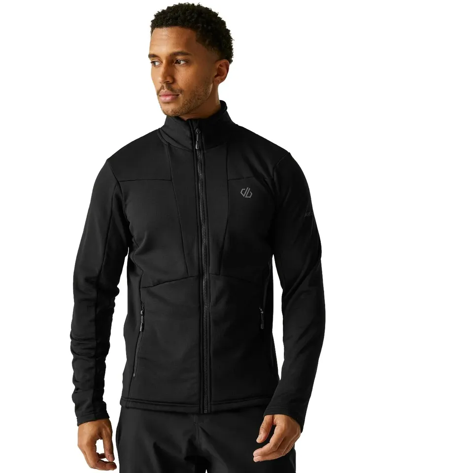 BRAND NEW DARE 2B MENS SUBSTRATUM V STRETCH FULL ZIP FLEECE IN BLACK SIZE SMALL