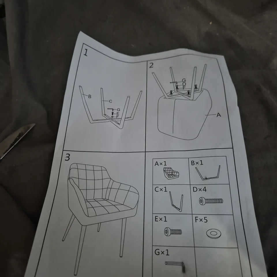 ARIANA HOMEWARE UPHOLSTERED PAIR OF DINING CHAIRS – GREY 