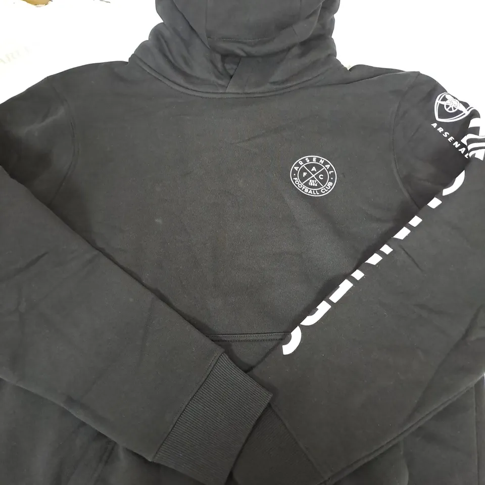 ARSENAL FC BALCK SNOOD HOODIE SIZE 2XL