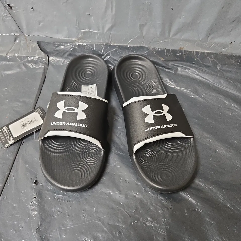 UNBOXED PAIR OF UNDER ARMOUR SLIDES IN BLACK - UK 9