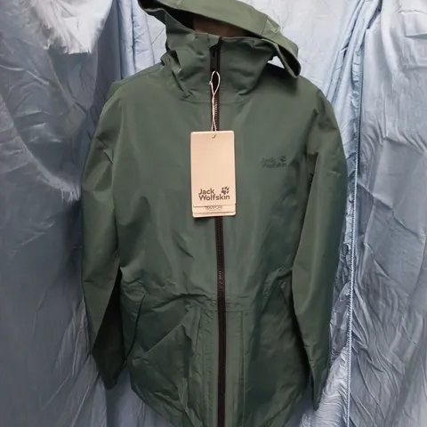 JACK WOLFSKIN WOMENS ZIP THROUGH JACKET IN GREEN - UK XL