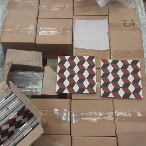 PALLET CONTAINING APPROXIMATELY 194x ODYSSEY VALENTINA ENCAUSTIC TILES - 20 x 20cm
