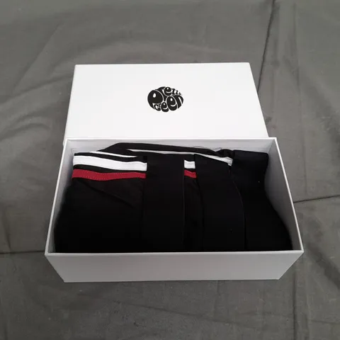 BOXED PRETTY GREEN SET OF 3 BLACK BOXERS - MEDIUM