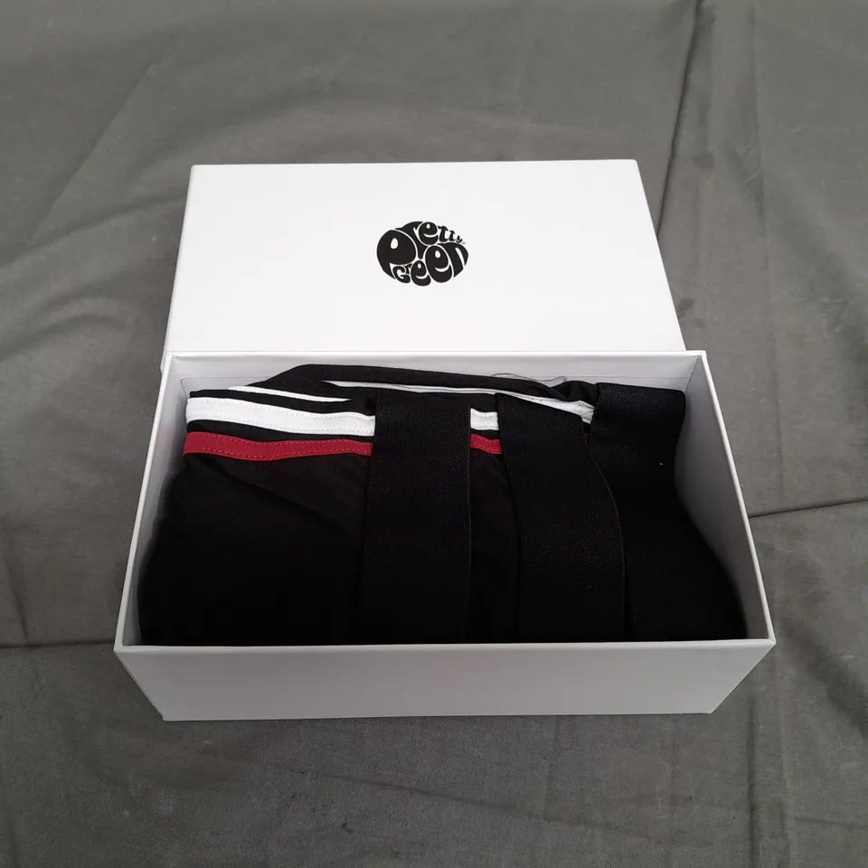 BOXED PRETTY GREEN SET OF 3 BLACK BOXERS - MEDIUM