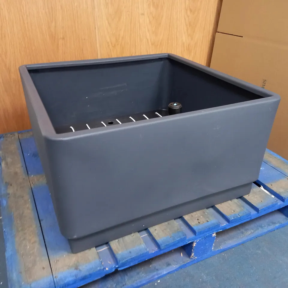 BOXED HOBBY FLOWER GARDEN SQUARE PLANT POT PLANTER ANTHRACITE GREY COLOUR