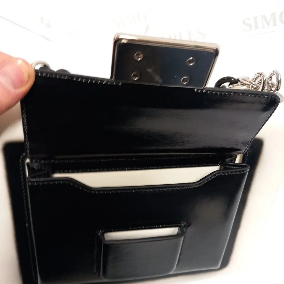 BALENCIAGA PARIS WHITE AND BLACK CLUTCH BAG