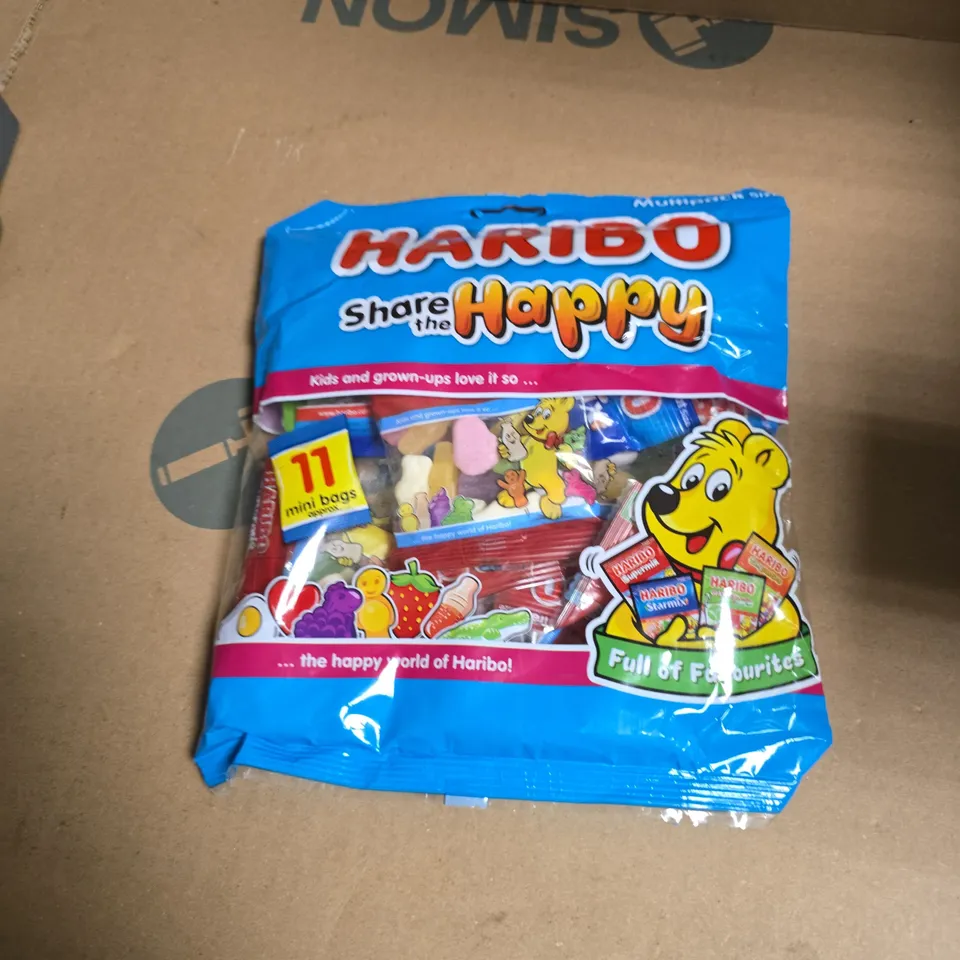 APPROXIMATELY 12 ASSORTED FOOD ITEMS INCLUDING HARIBO SHARE THE HAPPY AND ALWAZAH TEA SWAN BRAND 