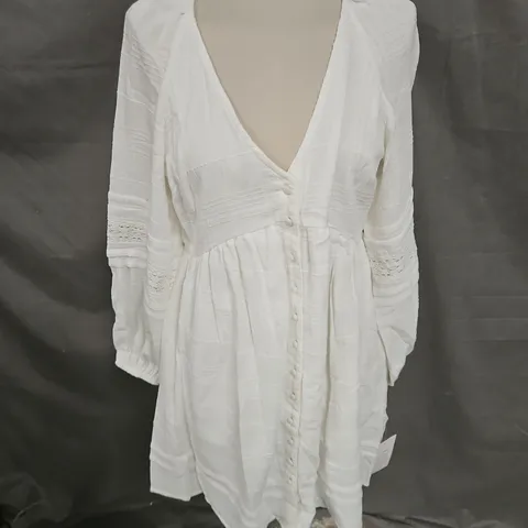 NOBODY'S CHILD SHANICE MINI DRESS IN WHITE SIZE 12