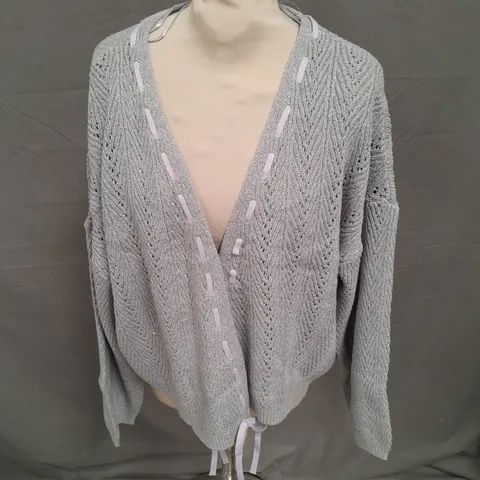 HOLLISTER KNIT CARDIGAN IN GREY SIZE XXL