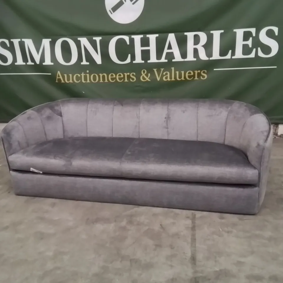 QUALITY DESIGNER BRIDGITTE 3 SEATER UPHOLSTERED SOFA - GREY