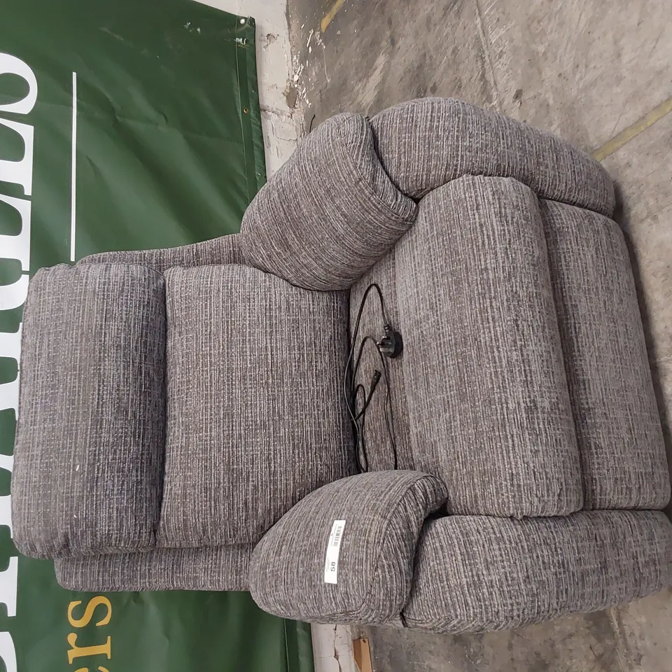 QUALITY BRITISH DESIGNER G PLAN KINGSBURY POWER RECLINING EASY CHAIR WAFFLE SLATE FABRIC 