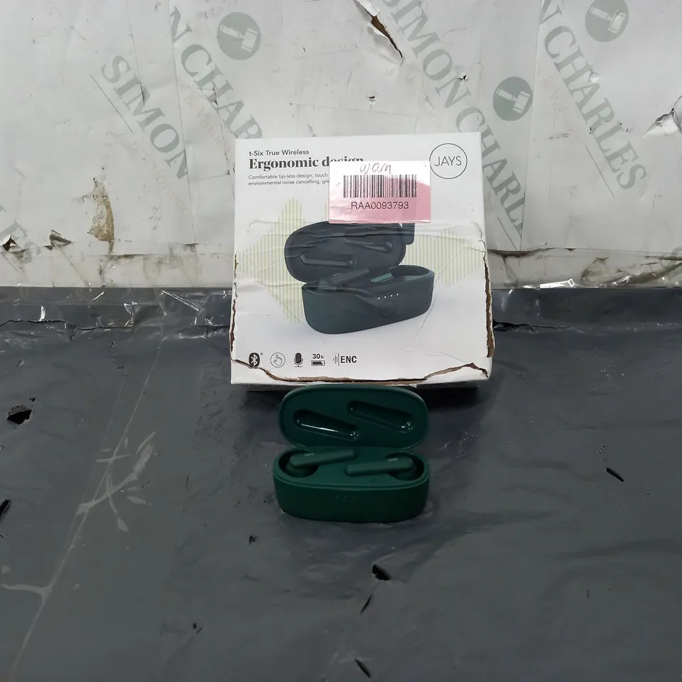 JAYS T-SIX TRUE WIRELESS ERGONOMIC DESIGN EARBUDS 