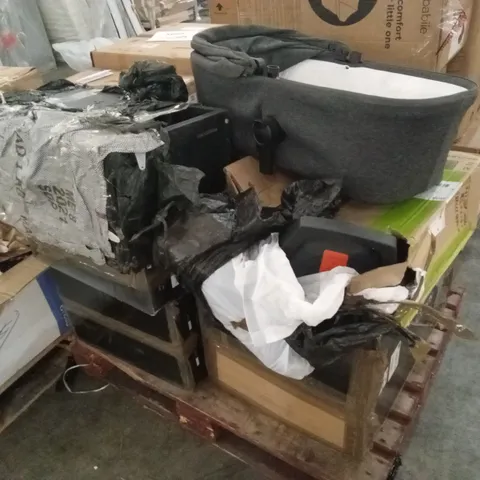 PALLET OF ASSORTED DESIGNER PRAM/STROLLER PARTS, PIECES AND ACCESSORIES 