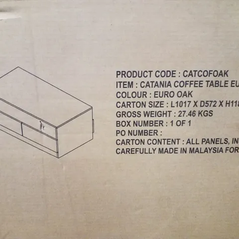 BOXED CATANIA COFFEE TABLE EURO OAK