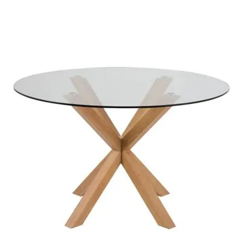 BOXED HEAVEN ROUND DINING TABLE WITH GLASS (2 BOXES)