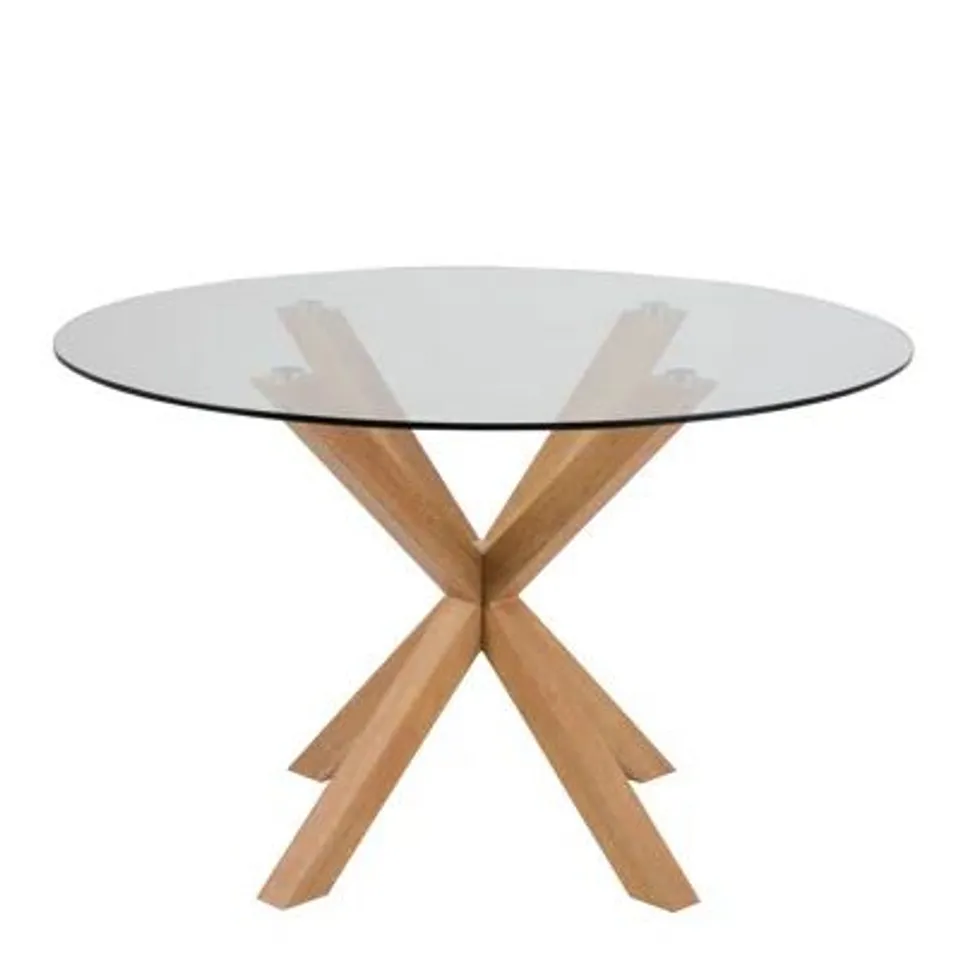 BOXED HEAVEN ROUND DINING TABLE WITH GLASS (2 BOXES)