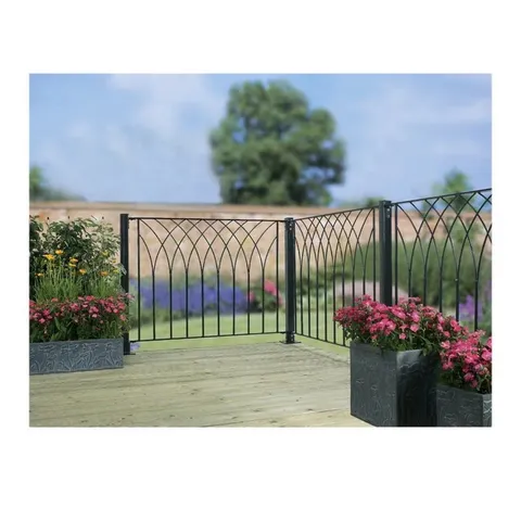 BAGGED ARTONDALE METAL GARDEN FENCE PANEL 81cm H x 113cm W