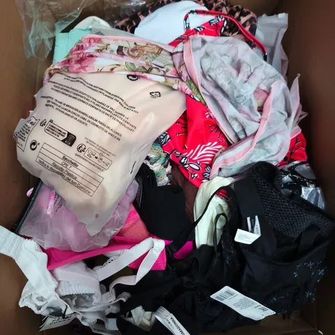 LARGE BOX OF APPROXIMATELY 25 ASSORTED CLOTHING ITEMS IN VARIOUS COLOURS, STYLES AND SIZES - COLLECTION ONLY