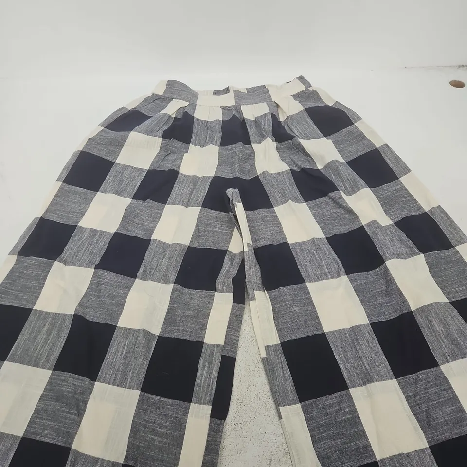 NOBODY'S CHILD BLUE CHECK JERROW TROUSER – UK 10 (EU 38, USA 6)