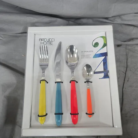 ARCUCCI HOME 24 PIECE NEON HOUSE PARTY CUTLERY SET