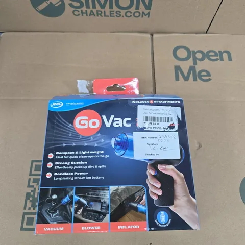 GOVAC 3-IN-1 CAR VACUUM, BLOWER & INFLATOR – COMPACT HANDHELD (BOXED)