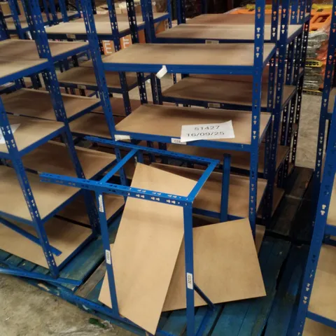 PALLET CONTAINING 5-TIER SHELVING UNIT 180×90×45CM & 2-TIER SHELVING UNIT 90×90×45 - BLUE