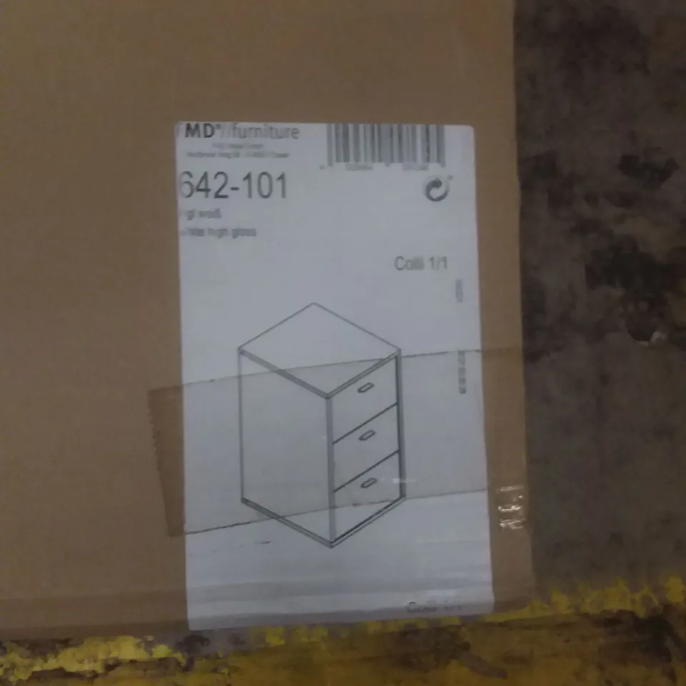 WHITE HIGH GLOSS 3 DRAWER STORAGE UNIT