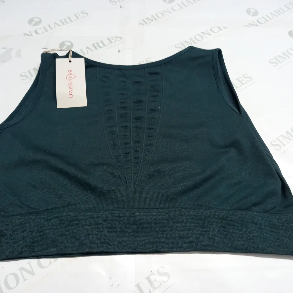 BRAVISSIMO PULLOVER SEAMLESS CROP TOP IN GREEN - 2XL