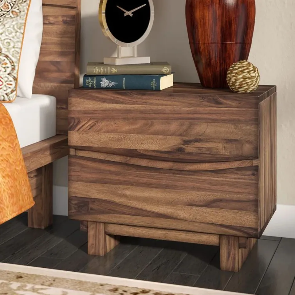 BRAND NEW BOXED MERICLE 2 DRAWER BEDSIDE TABLE (1 BOX)