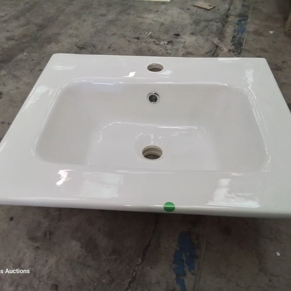 BOXED CANELLI CERAMIC SINGLE TAP VANITY BASIN WHITE 500 × 400mm