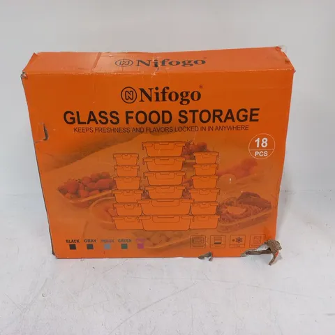 NIFOGO 18-PIECE GLASS FOOD STORAGE SET