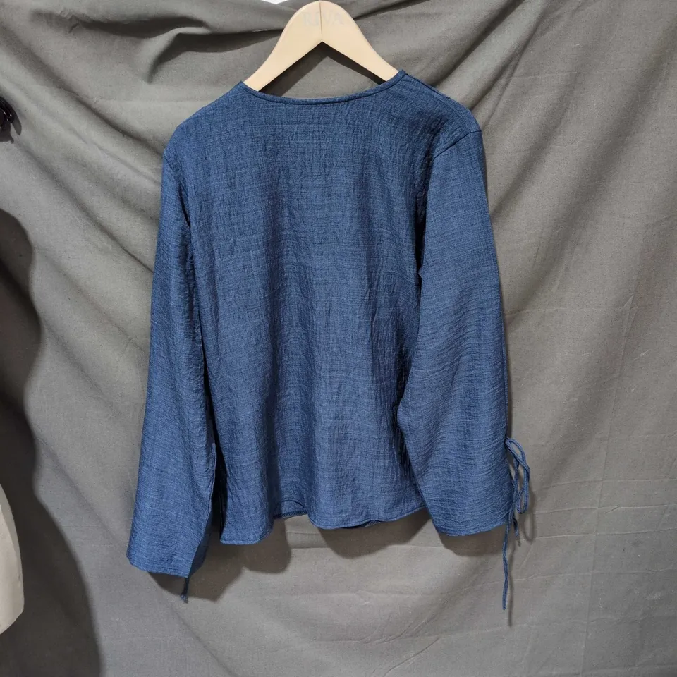 JAWDA DENIM-STYLE TOP – WOMEN'S, UK SIZE S, HANDMADE IN THE UK