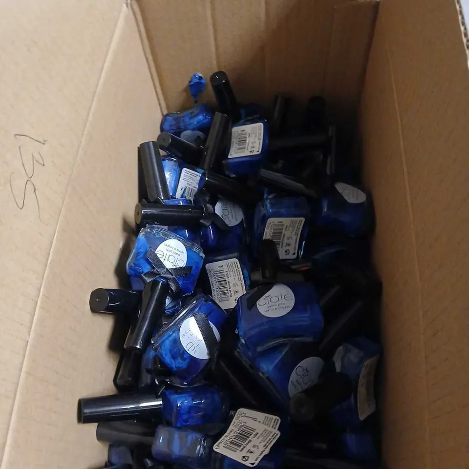 BOX OF APPROXIMATELY 130 CIATÉ LONDON PAINT POTS NAIL POLISH – SKINNY JEANS (BLUE), 0.46 FL OZ / 13.5 ML –NO EXPIRY DATE SHOWN 