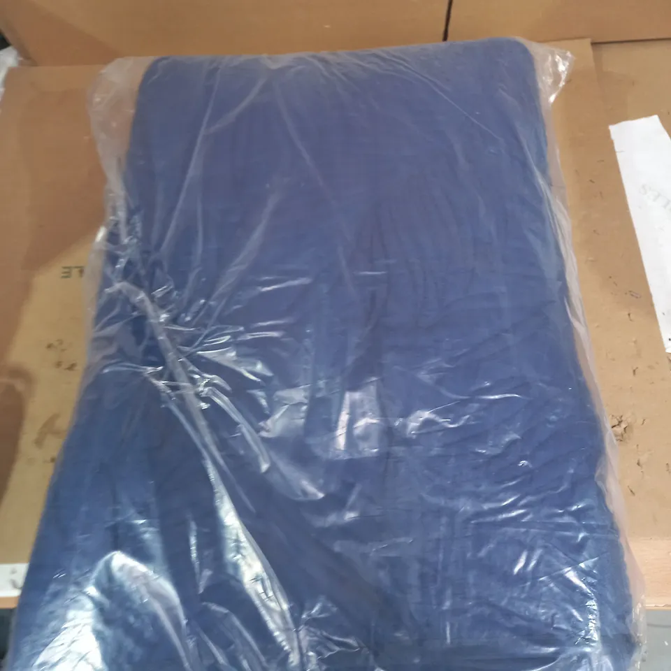 MY HOME STORIES VELVET PALM LEAF EMBROIDERED BEDSPREAD - NAVY